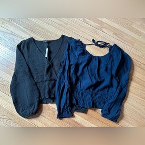 Madewell Julianne Lightspun Top & Navy Blouse